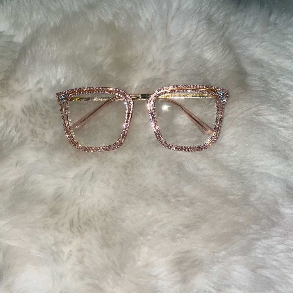 Cat Eye Frame Rhinestone Sunglasses